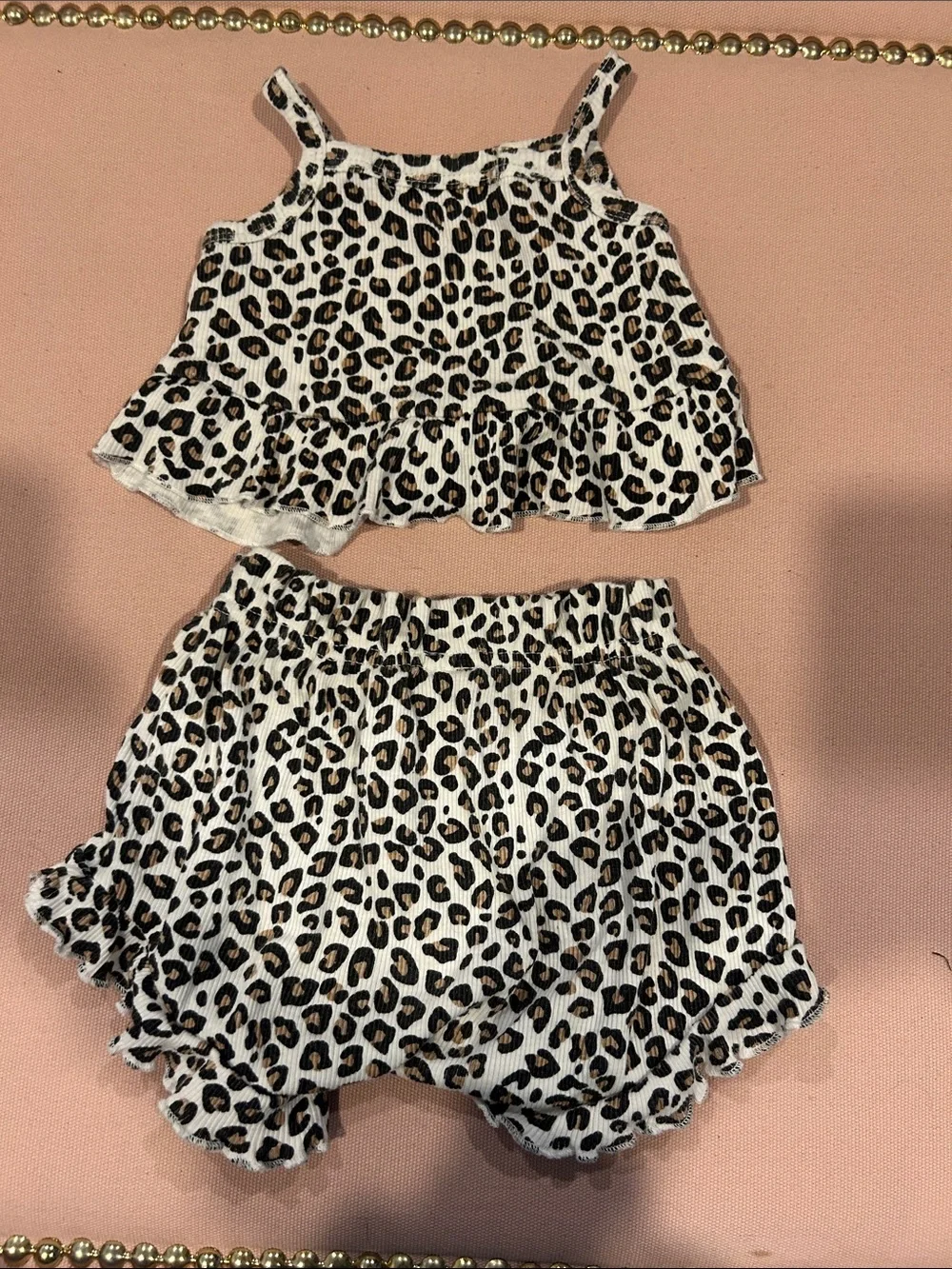 RZ by Rachel Zoe 6/9M Leopard Print Ruffle Tank & Short Set 🐆